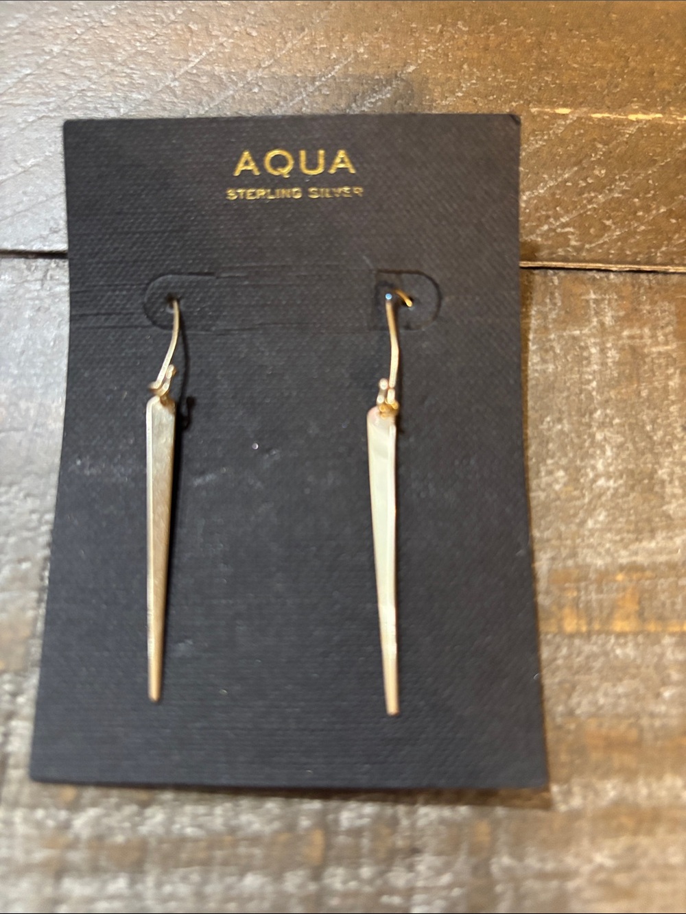 Aqua Sterling Silver Tapered Spike Drop Earrings